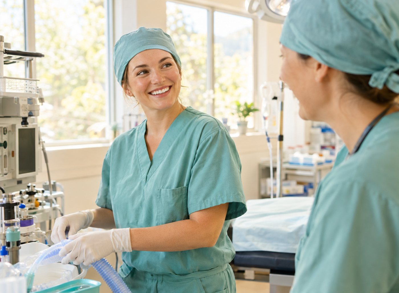 Anaesthesiepflege bereitet die Narkose vor